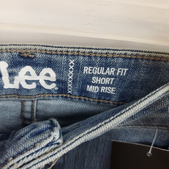 Lee Womens Light Blue Wash Denim Shorts Midrise Short Sz 22M Reg Fit NWT - Picture 3 of 9